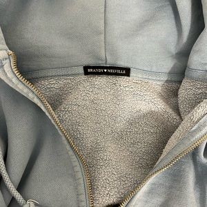 oversized brandy zip up hoodie blue